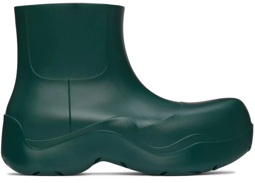 Bottega Veneta Green Matte Puddle Chelsea Boots 1