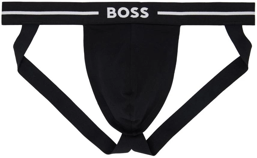 Hugo Boss Three-Pack Black Jacquard Logo Jock Straps 6