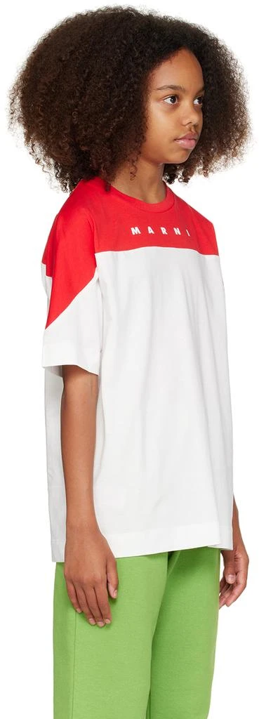 Marni Kids Red & White Two-Tone T-Shirt 2