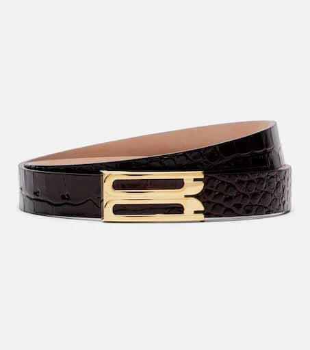 Victoria Beckham Croc-effect leather belt 1