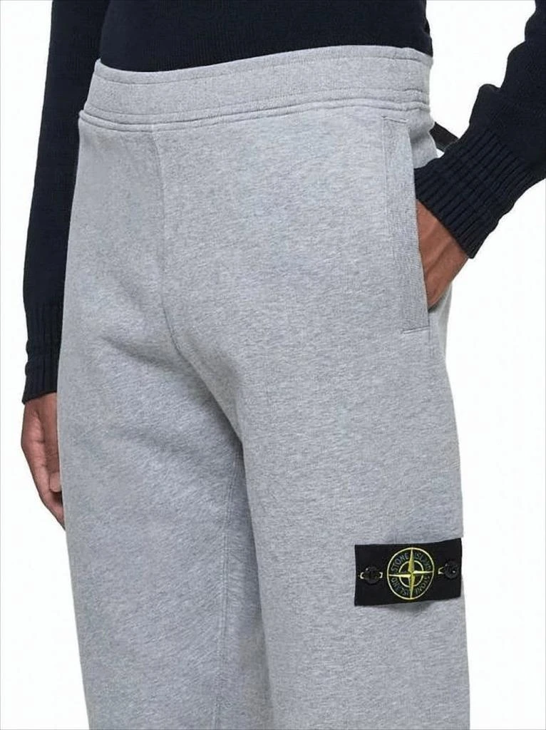 Stone Island Light Grey Relaxed Fit Jogger Pants with Iconic Patch Logo 3