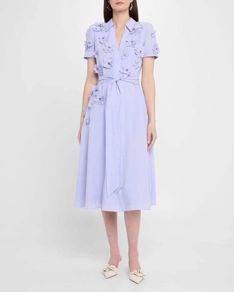 Badgley Mischka Beaded Floral Applique Midi Dress - Dresses & Skirts - Free  Shipping - BeyondStyle