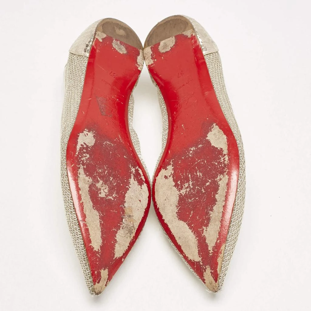Christian Louboutin Christian Louboutin Gold Metallic Mesh and Leather Ballet Flats Size 37 6