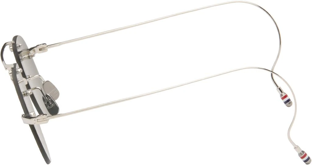 Thom Browne Silver Titanium Rimless Aviator Sunglasses 3