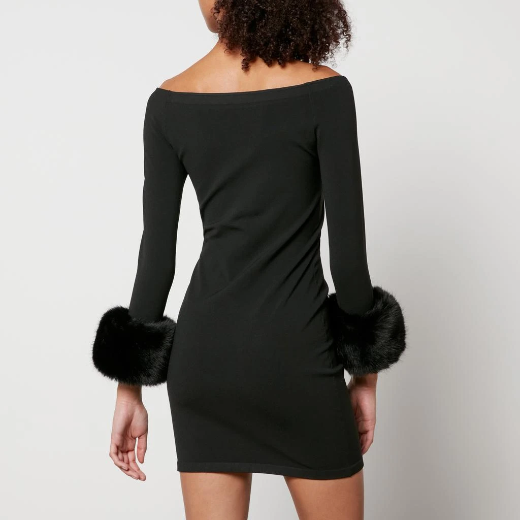 Alexander Wang Faux Fur Trimmed Jersey Off-Shoulder Mini Dress 2