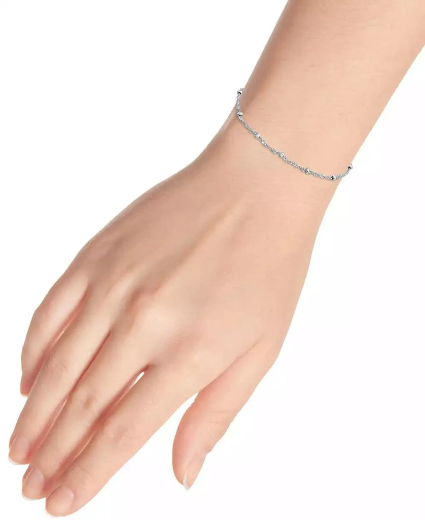 Giani Bernini Sterling Silver Bracelet,  7-1/4" Singapore Small Beaded Chain 2