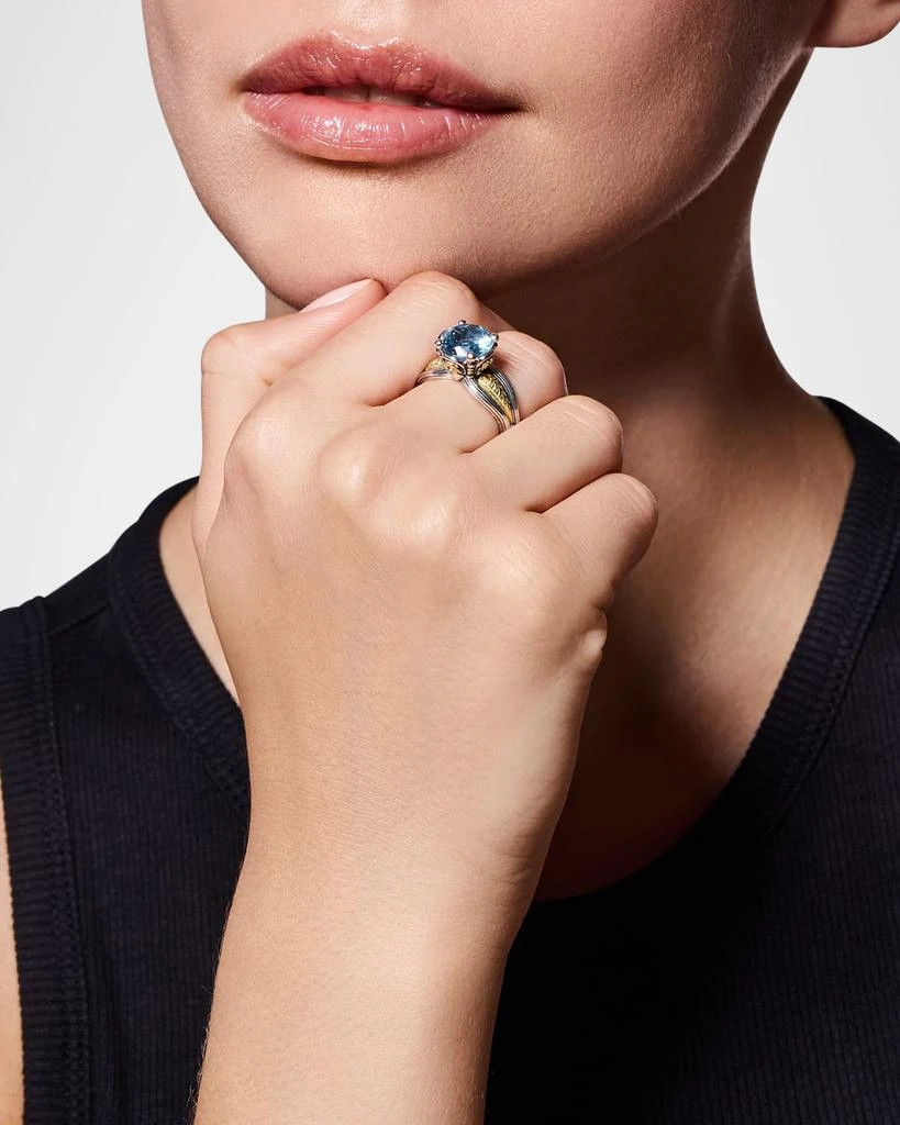 Konstantino Kyma Silver and Gold Sky Blue Topaz Ring 2