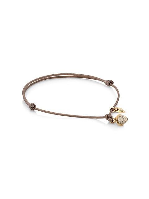Tamara Comolli My Mikado 18K Yellow Gold & Diamond Pavé Acorn Sliding Knot Cord Bracelet