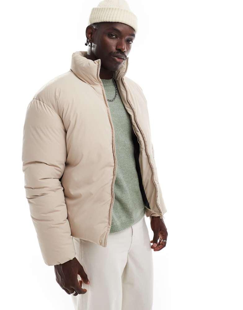 ADPT ADPT cropped puffer jacket in beige