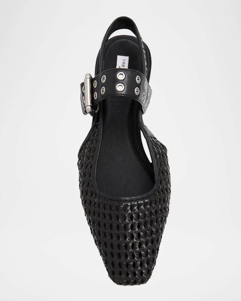 Rag & Bone Astra Woven Buckle Slingback Ballerina Flats 3