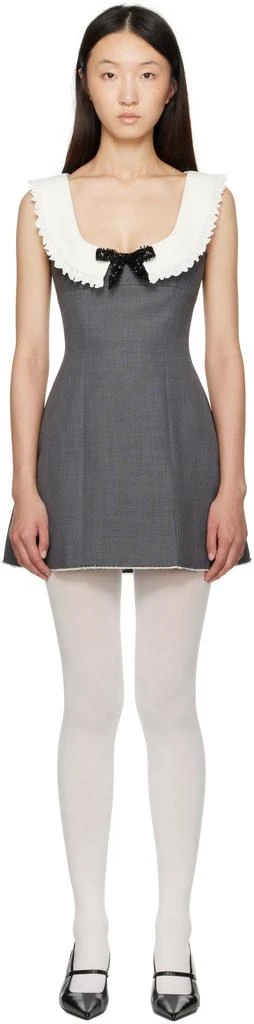 Shushu/Tong Gray Round Neck Sleeveless Minidress