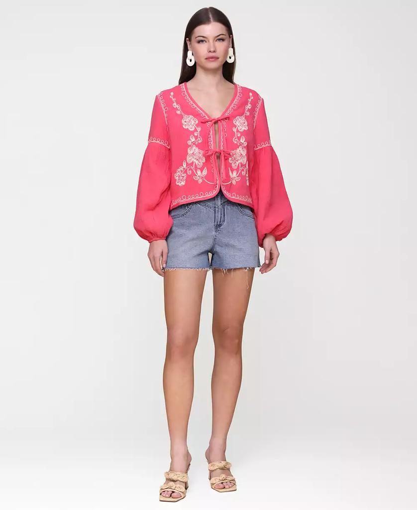 Avec Les Filles Women's Embroidered Peplum Jacket