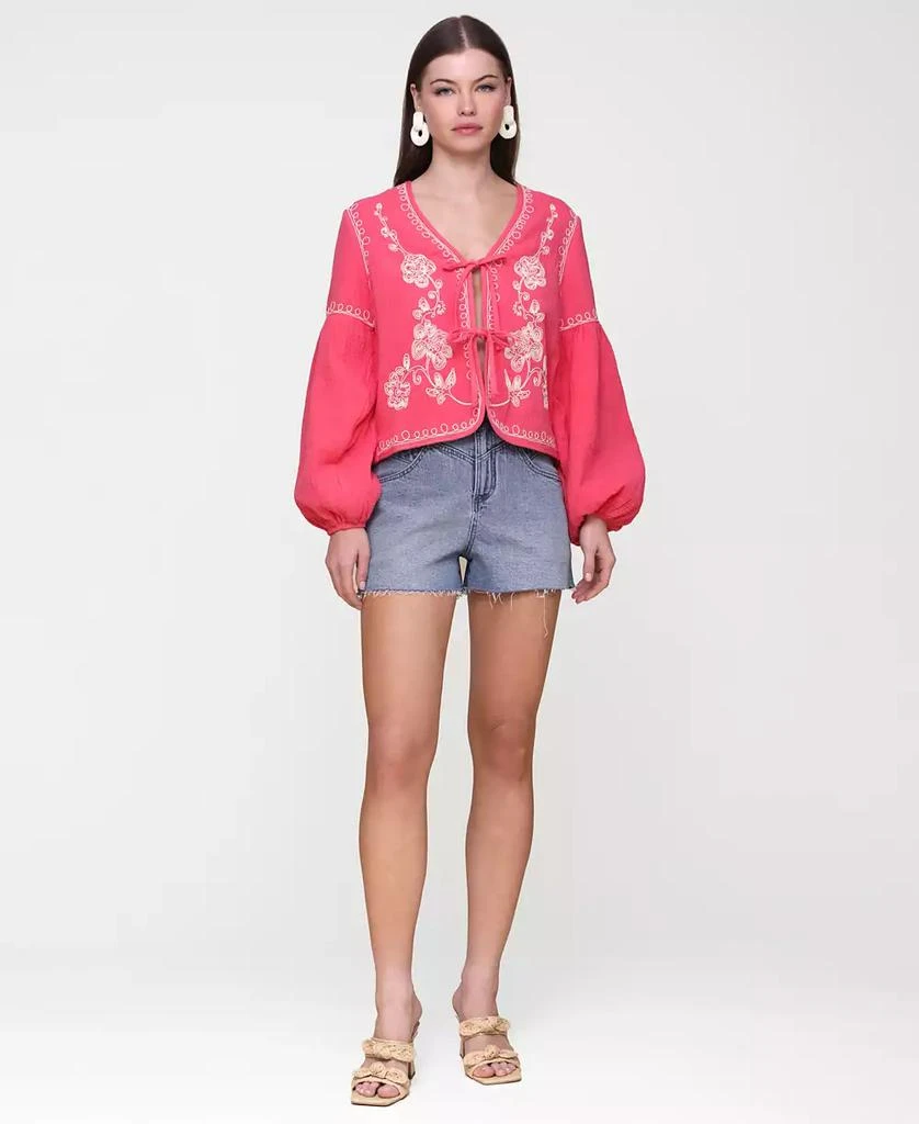Avec Les Filles Women's Embroidered Peplum Jacket 2
