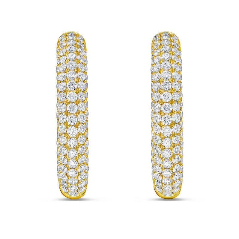 Diana M Jewels 14KT YELLOW GOLD LAB GROWN DIAMOND HOOPS WEIGHING 5.00 CTS TW