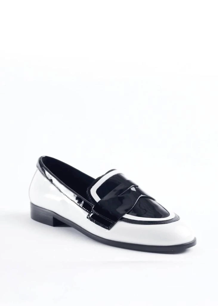 Cecelia New York Kali Loafer In Black / White Patent 1