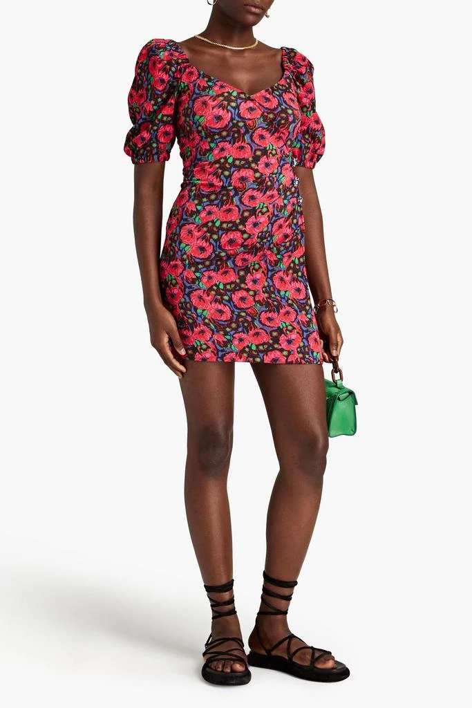 BA&SH Doly wrap-effect floral-print seersucker mini dress 2