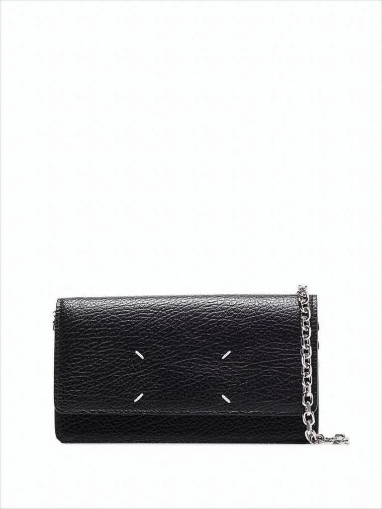 MAISON MARGIELA Rectangular Crossbody Wallet with Silver-tone Chain