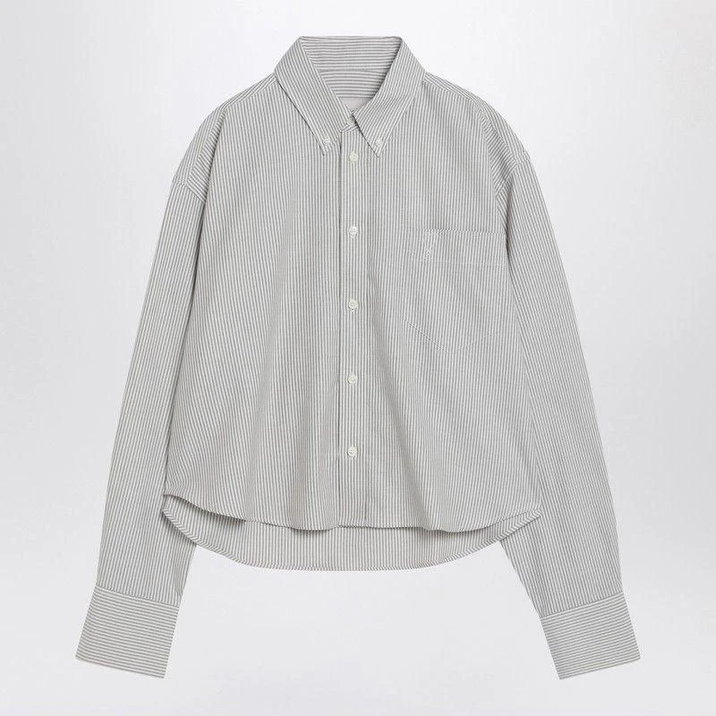 AMI STRIPED AMI DE COEUR CROPPED SHIRT 1