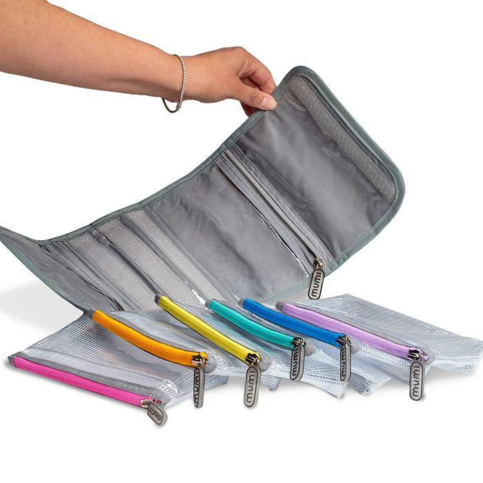 Mumi Multi Colored Pouches with Carrying Case, Set of 6 2