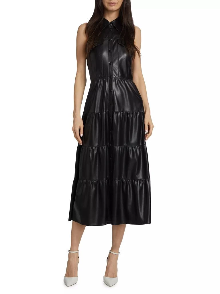Alice + Olivia Miranda Faux-Leather Midi-Dress 2