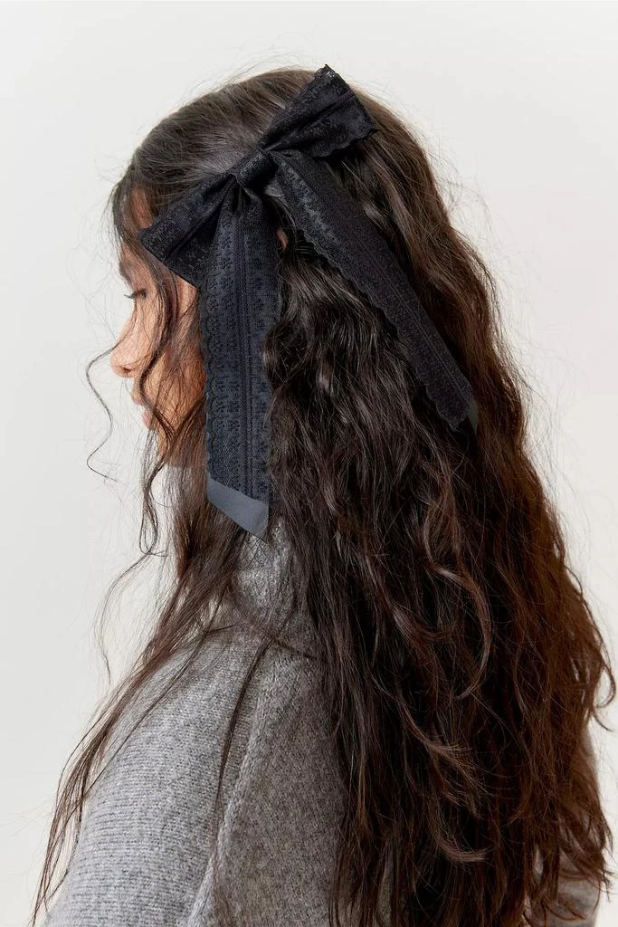 Urban Outfitters Dolly Satin Lace Hair Bow Barrette 4