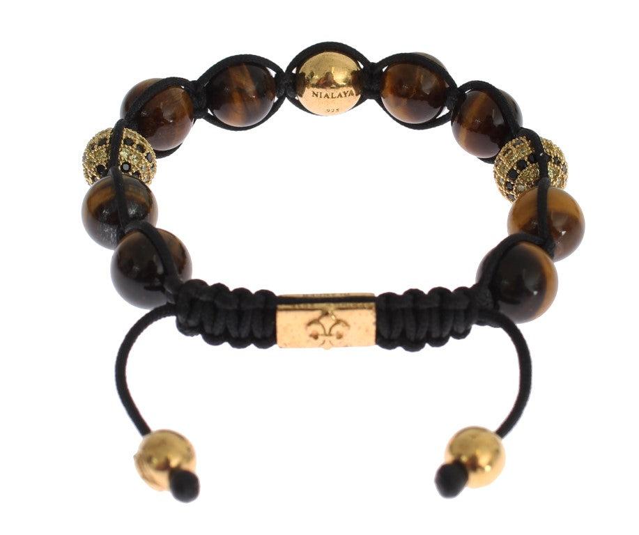 Nialaya Chic multi CZ & Tigers Eye Women's Bracelet