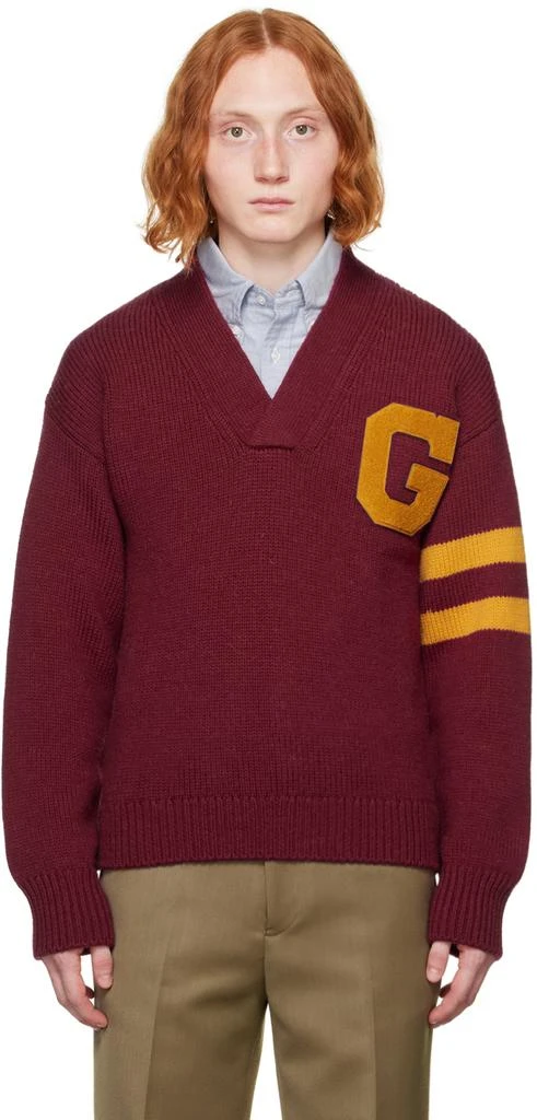 GANT 240 MULBERRY STREET Red Letterman Sweater 1