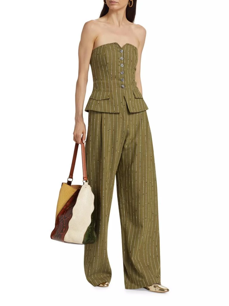 Ulla Johnson Noemie Striped Wool-Blend Bustier Top 2