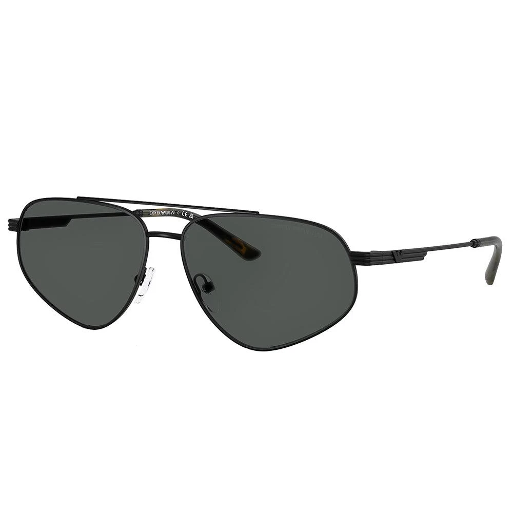 Emporio Armani EA 2156 300187 Matte Black Metal Pilot Sunglasses Grey Lens Emporio Armani EA2156 300187 • EyeWearThese.com main image 3