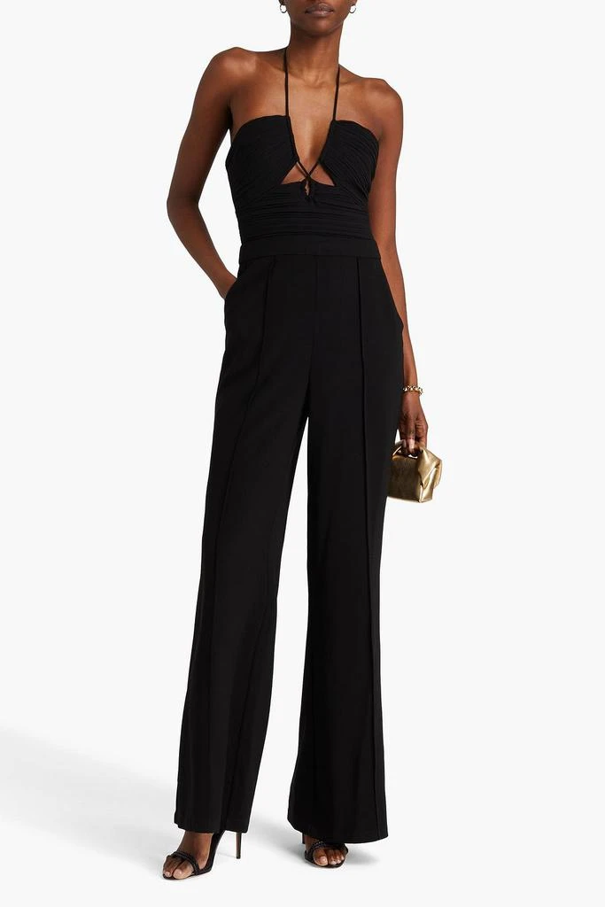 SIMKHAI Gala cutout pleated crepe halterneck wide-leg jumpsuit 2