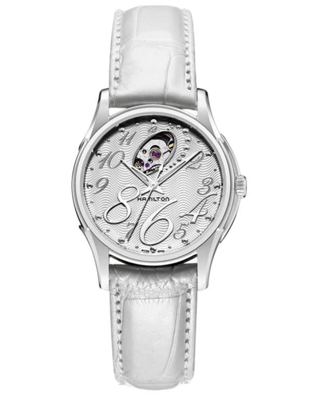 Hamilton Hamilton Jazzmaster Lady Auto Silver Dial Leather Strap Women's Watch H32465953 1