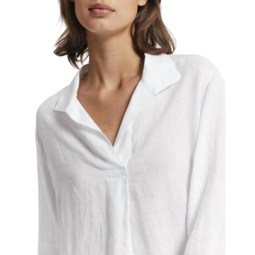 Ines de la Fressange Noa Linen Shirt In White 3