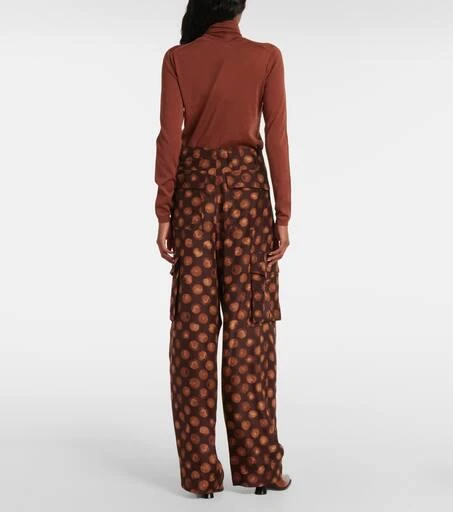 Dries Van Noten Printed silk cargo pants 3