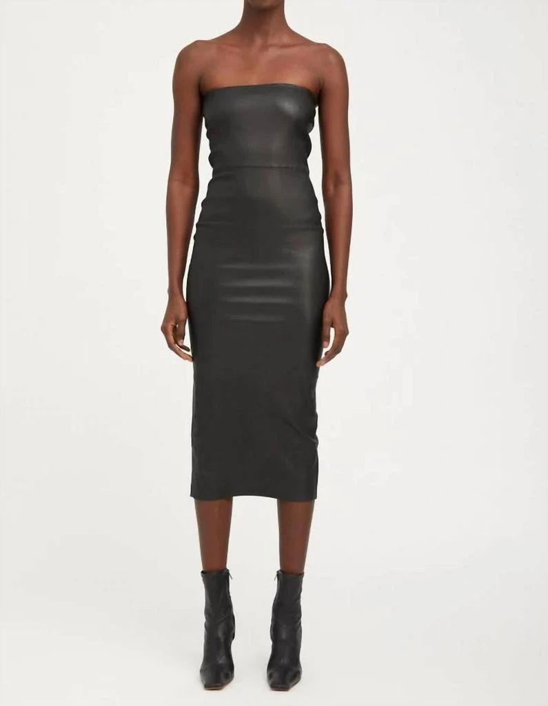 SPRWMN Leather Tube Dress In Black Leather 1