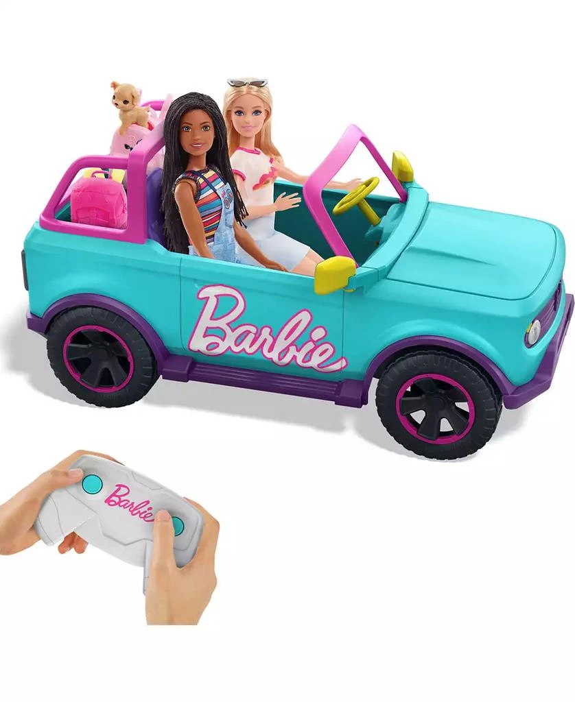 Hot Wheels Barbie RC SUV and Stickers, Battery-Powered Toy Truck, Fits 2 Barbie Dolls 2