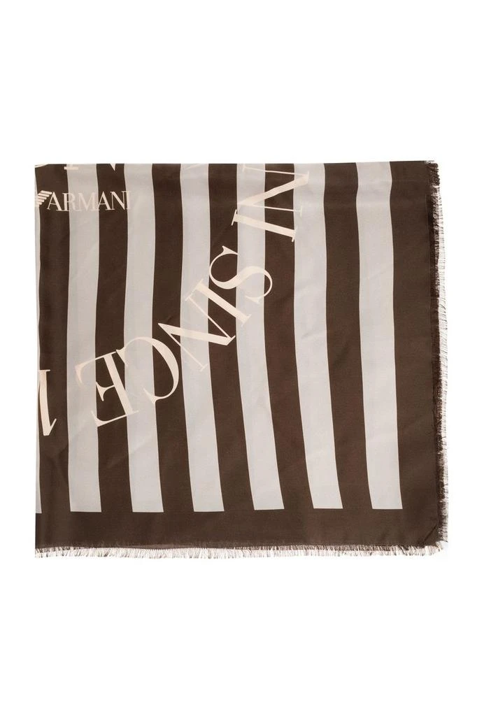 Emporio Armani Emporio Armani Logo Printed Fringed Scarf