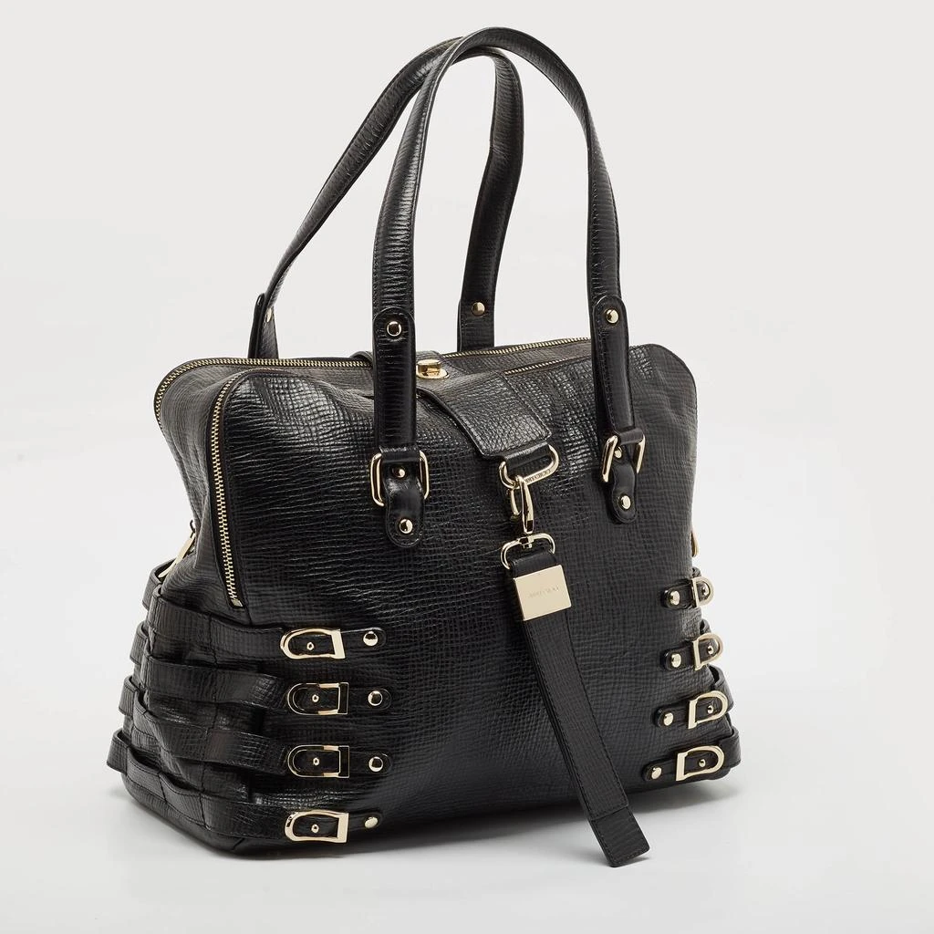 Jimmy Choo Jimmy Choo Black Textured Leather Blythe M Bag 3