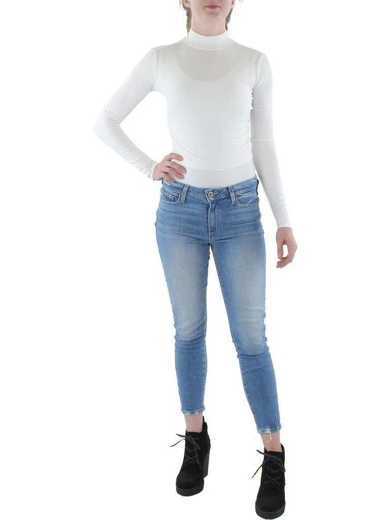 Planet Gold Juniors Womens Knit Crop Turtleneck Top 1