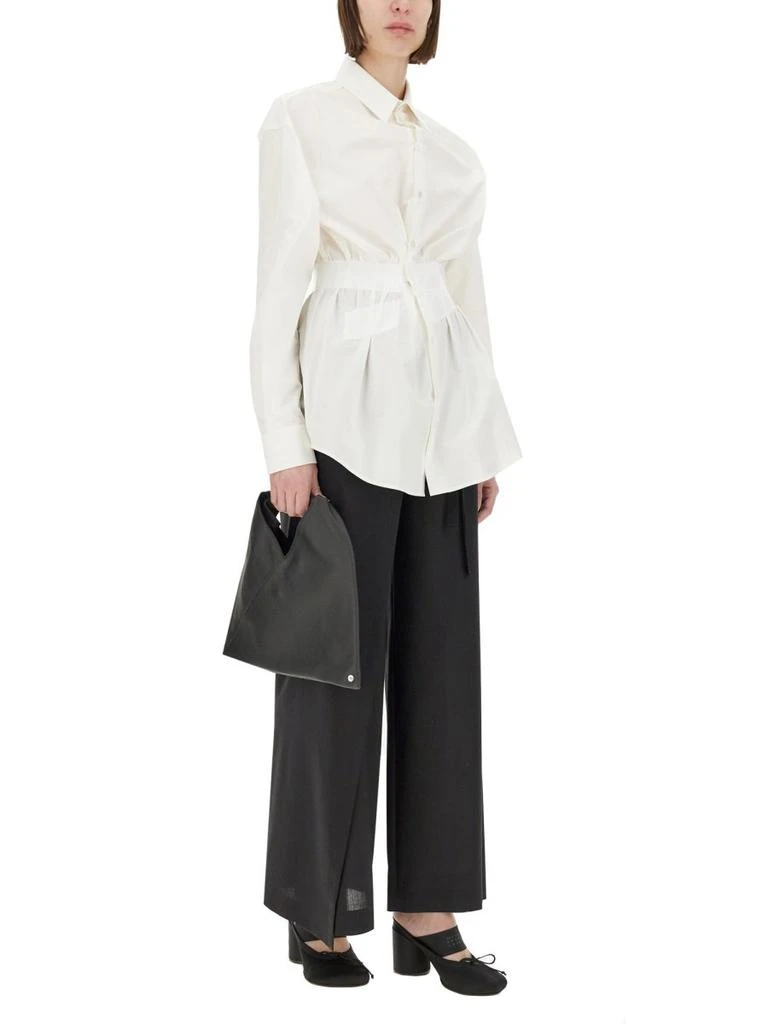 MM6 MM6 Maison Margiela Tie-Fastened Flared Trousers 4