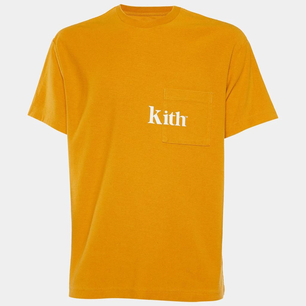 Kith Kith Mustard Yellow Cotton Knit Logo Printed Crewneck T-Shirt S 1