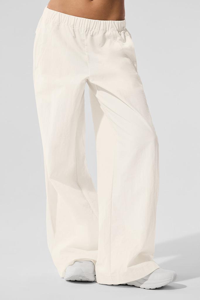 Alo High-Waist Origin Wide Leg Track Pant - Ivory