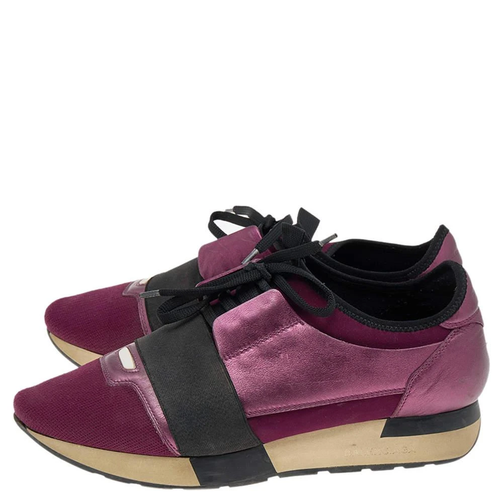 Balenciaga Balenciaga Purple/Black Neoprene And Leather Race Runner Sneakers Size 39 4