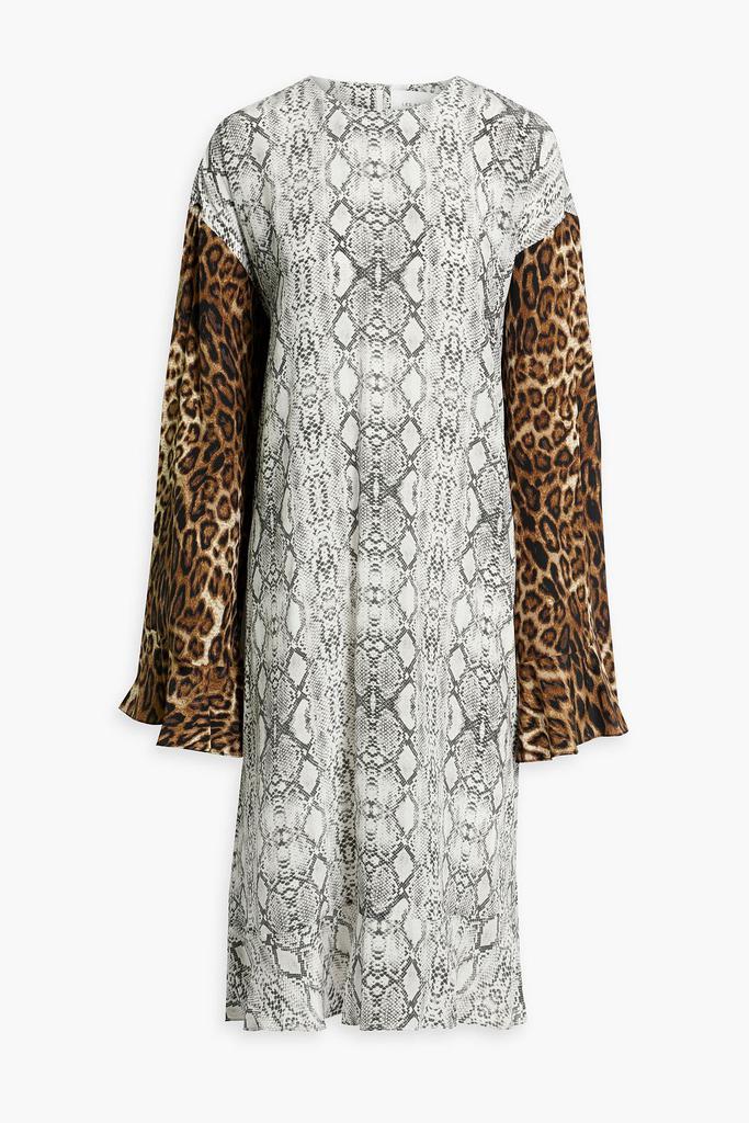 LES RÊVERIES Printed silk-crepe midi dress