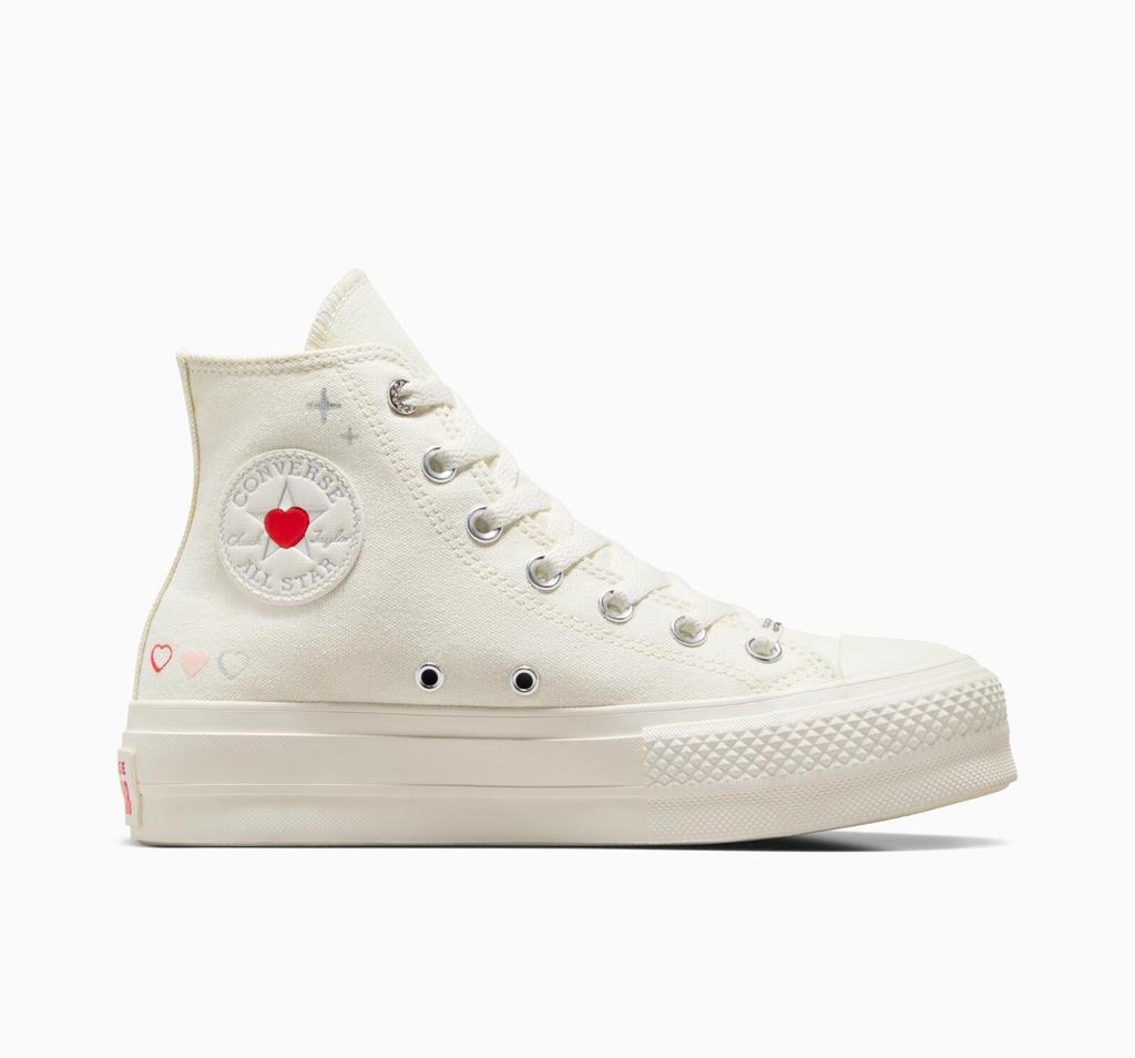 Converse Chuck Taylor All Star Lift A09114C Womens White Platform Shoes TF7003 (White,5.5)