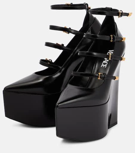 Versace Tempest leather platform pumps 5