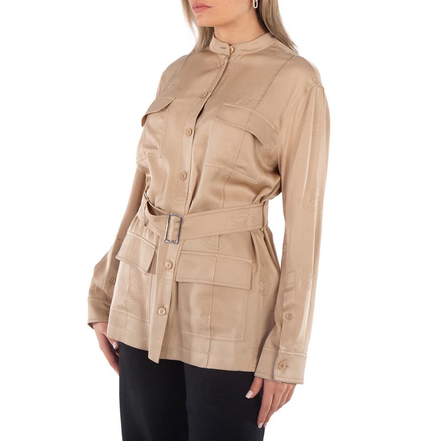 Burberry Belted-Waist Button-Up Shirt