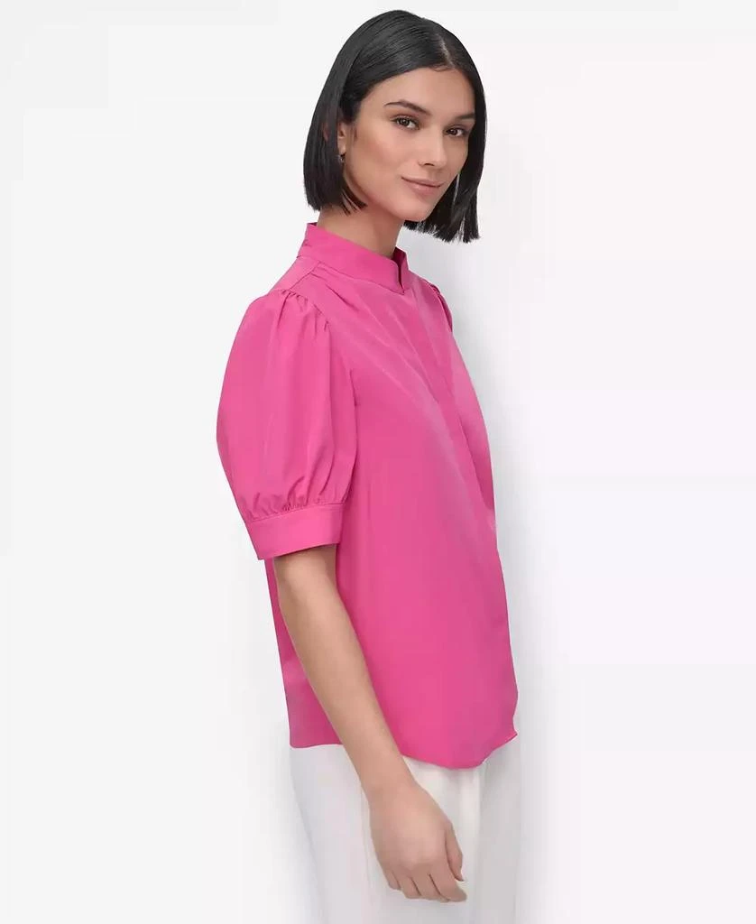 DKNY Women's Mandarin-Collar Puff-Shoulder Shirt 3