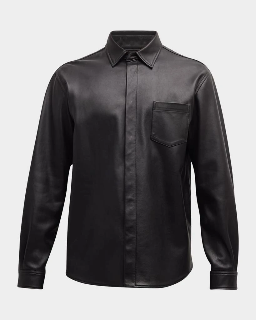John Elliott Men's Leather Cloak Shirt 1