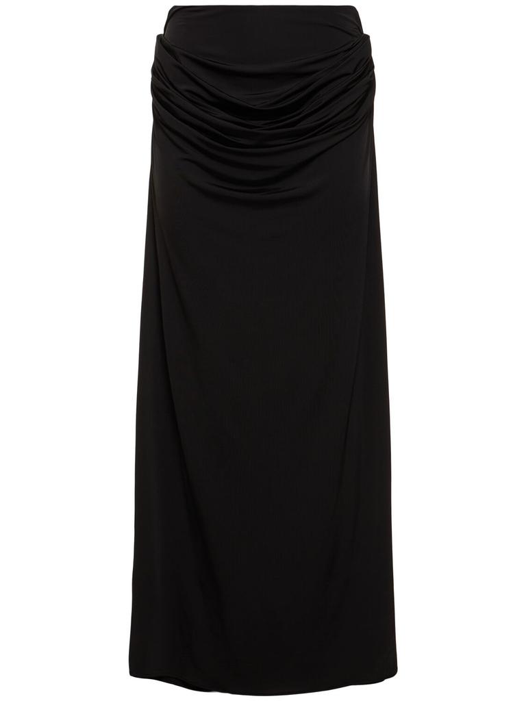 Magda Butrym Draped Viscose Blend Long Skirt - Dresses