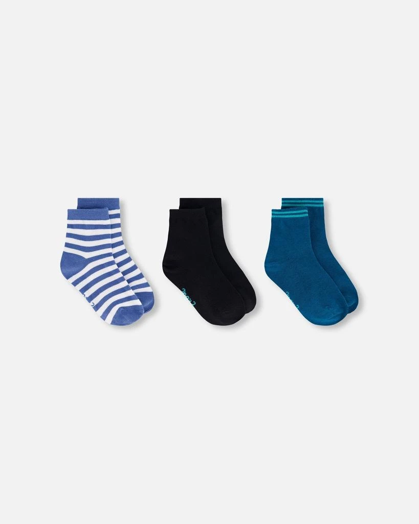 Deux par Deux Socks (3 Pairs) Set Striped Blue